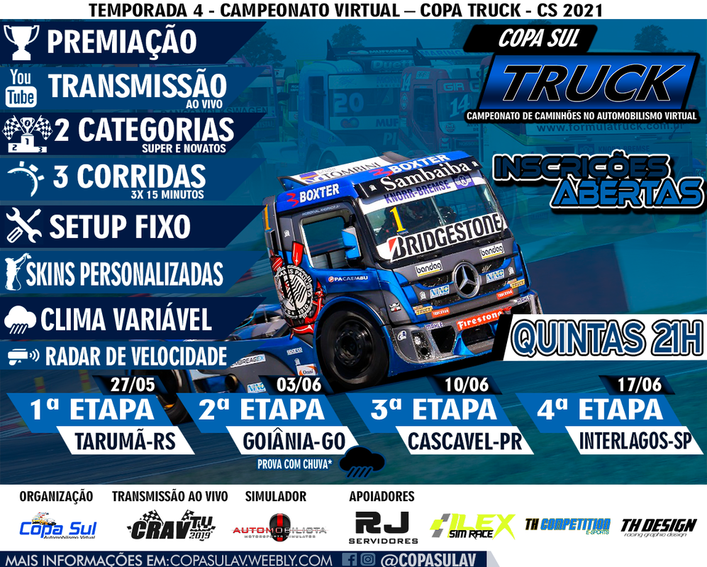 COPA TRUCK Copa Sul Automobilismo Virtual Oficial