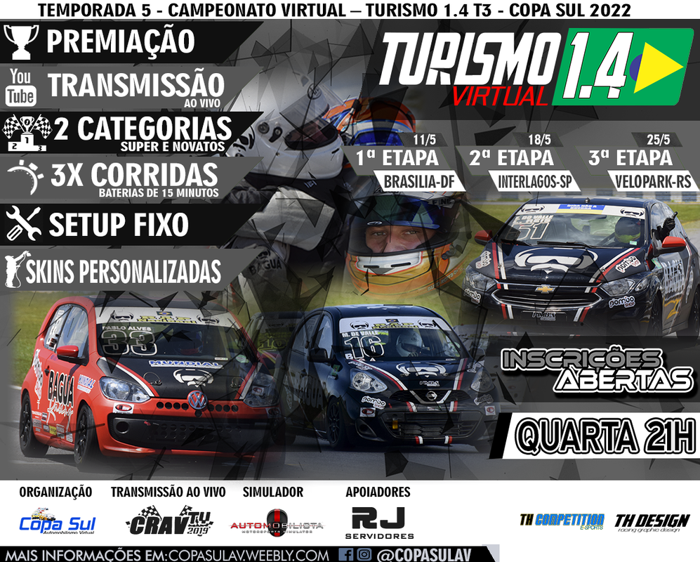 1ª Copa Brasil de Turismo 1.4 - Corrida 1 - Tarumã - Ao Vivo 